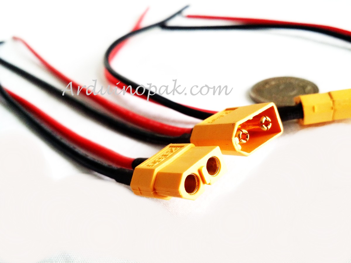 XT60 MF pair Pigtail 100mm 10cm 12AWG Silicone Wir