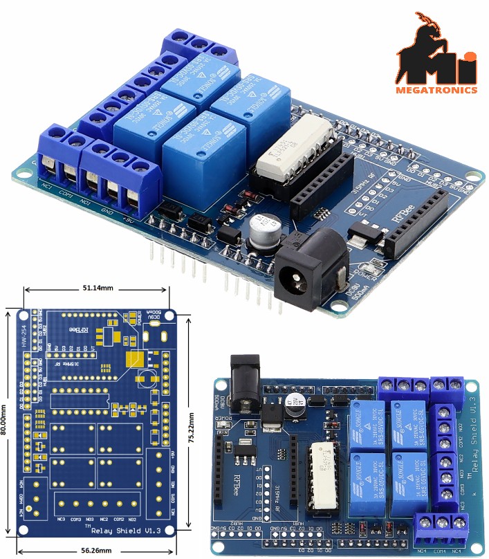 4 channel 5V Relay shield extension board xbee Relay Shield V1.3 for Arduino com