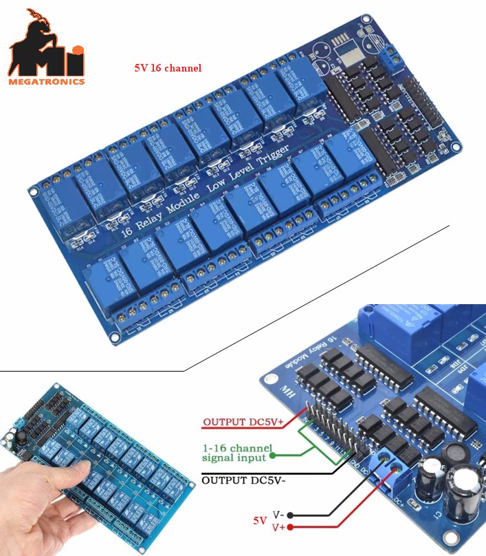 5V Trigger 16 channel Relay module Arduino Optocoupler AC DC load 10A 12V 220V 5