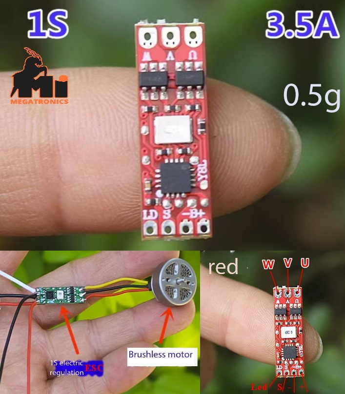 0.5g micro model aircraft brushless ESC 1S driver 3.5A mini quadcopter drone ESC