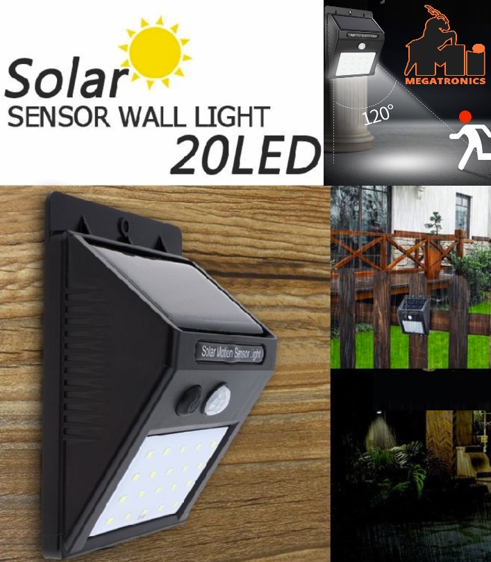 20LED Solar Human Body Induction Outdoor Lamp torch light Wall light PIR semsor