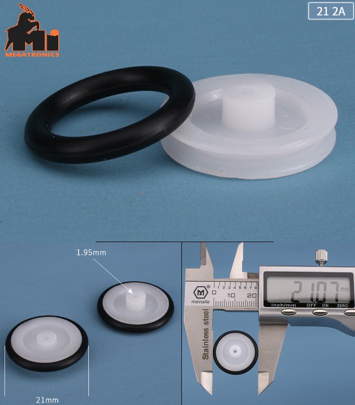 21mm pulley small wheel rubber tire plastic tyre robot science education toy acc