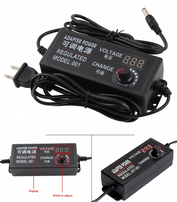 AC220 Adjustable DC 3-12V 2A universal adapter display power supply