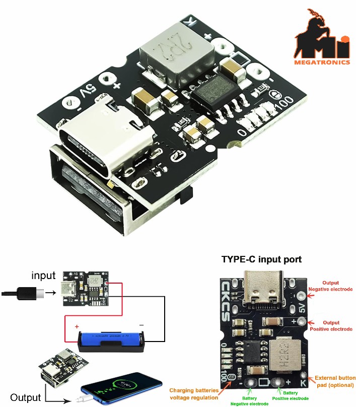 5V2A Type-C USB High Precision Lithium Battery Charge Protection Converter Boost