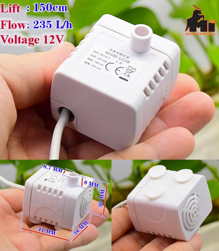 DC brushless water pump DC 12V 2W submersible pump fish tank rockery circulation