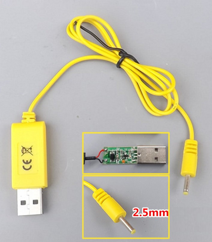 USB 3.7V-4.2V battery charger 2.5mm jack