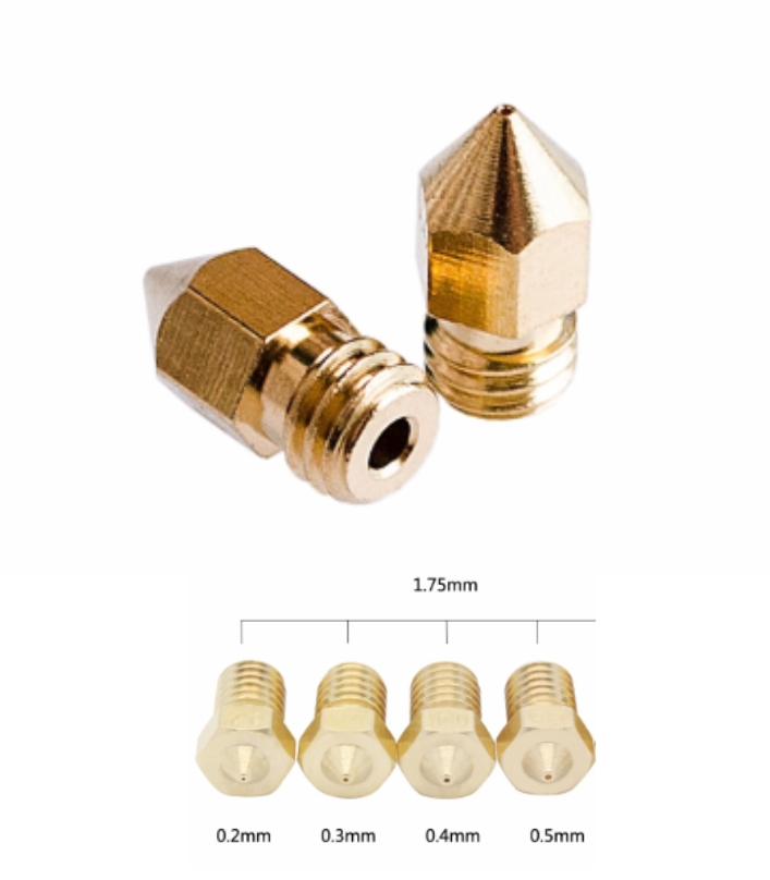 0.2mm 1.75 3D printer nozzle brass MK8 nozzle