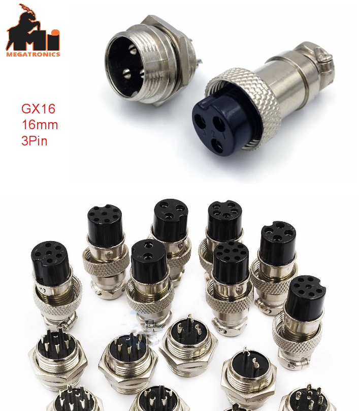 GX-16 16mm 3Pin MRS Round Shell aviation plug Connectors Male-Female