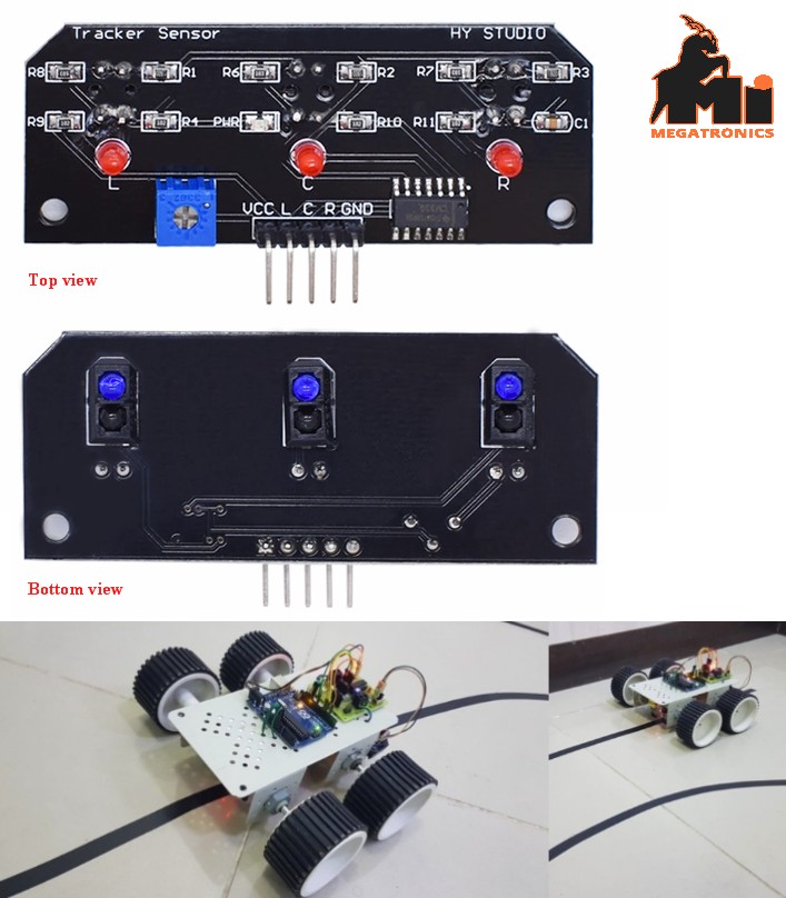 IR infrared TCRT5000 3 way three channel black white Line Tracker Obstacle Avoid