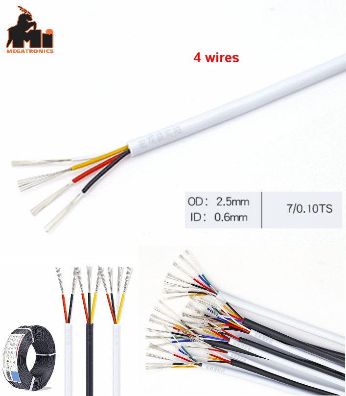 Small multi-core wire 4 core signal copper wire 30AWG PVC Sheathed Cable non-pri