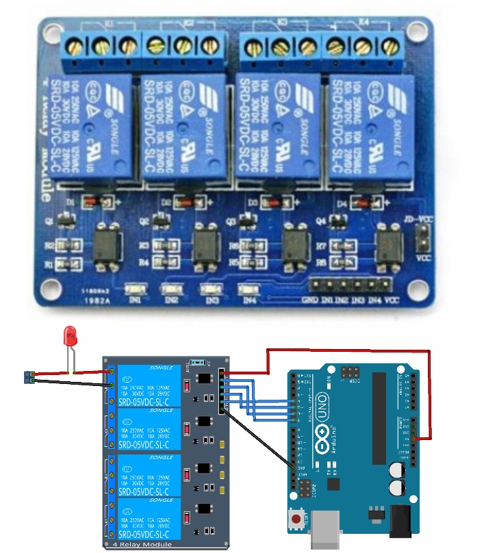 4-Channel 5V Relay Module or bridge motor driver Arduino relay