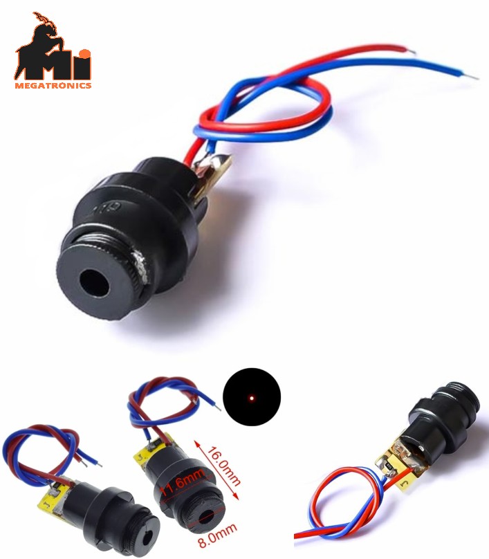 5V 650nm 5mW Red Point dot Laser head Glass Lens Focus Adjustable Laser Diode He