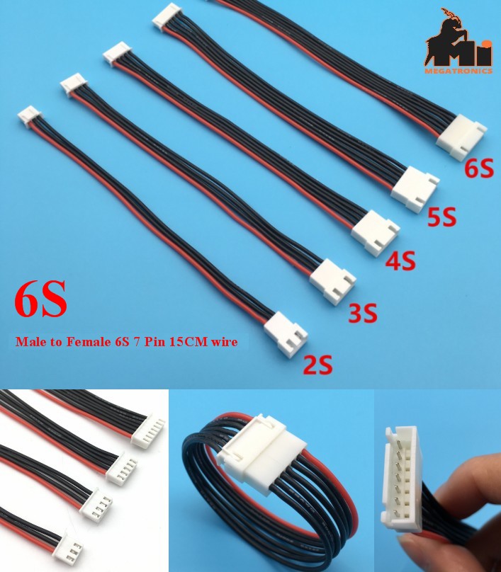 6S 7pin battery cable male to female double 15CM extension wire