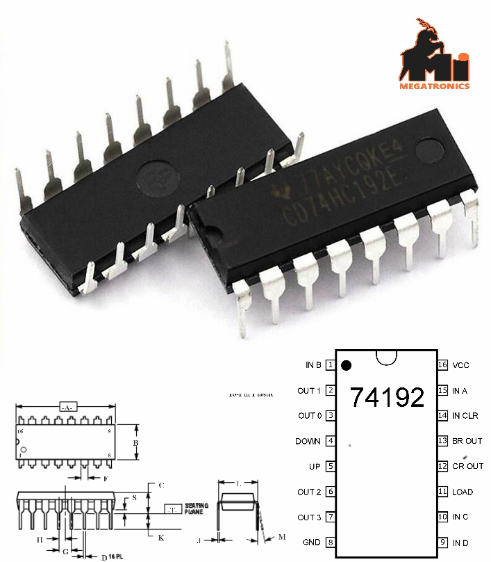 74LS192 4bit presettable up/down counter sync BCD 74192 counter ic