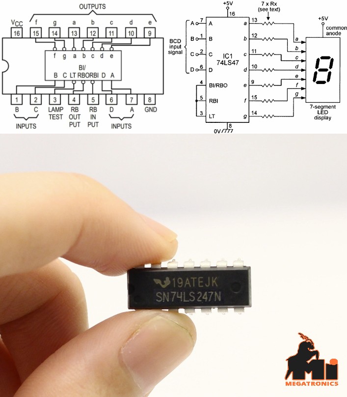 74LS247 74247 BCD To Seven Segment Decoder 7-Segment logic gates