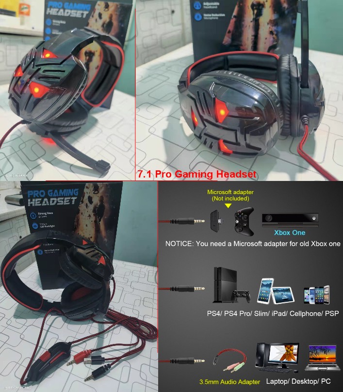 7.1 gaming headphone Pro Gaming Headset Best Gaming headset microphone PS4, Xbox