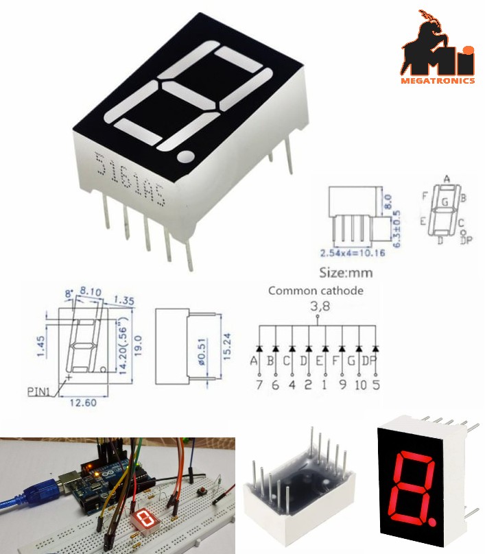0.56 inch Red 1 Digit 7 Segment LED Display seven segment common anode