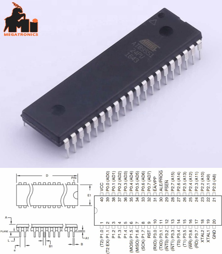 8051 AT89S51 Microcontroller DIP-40 ATMEL MCU 8951
