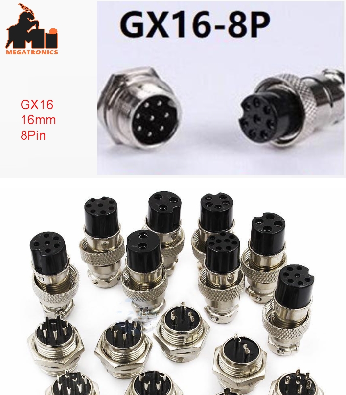GX-16 16mm 8Pin MRS Round Shell aviation plug Connectors Male-Female