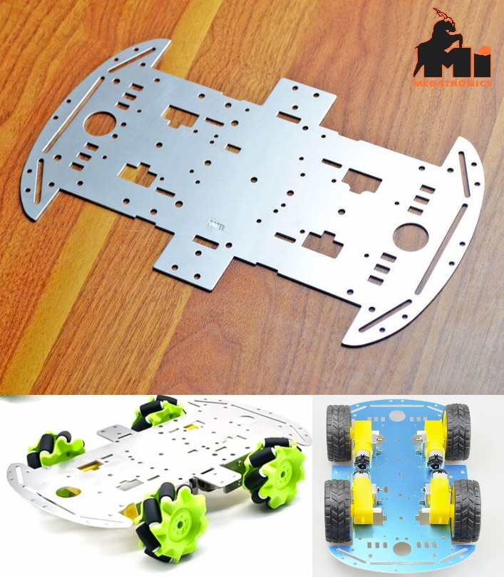 Aluminum Smart Car Chassis 4WD  Base Plate Robot Car 1.5mm thick Arduino Chassis