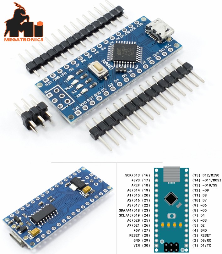Arduino Nano V3.0 AVR ATMEGA328 development board