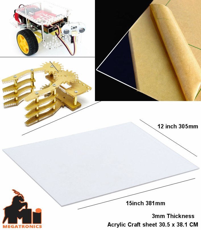 3mm 15X12 Inches Plastic Acrylic Sheet craft sheet Plexiglass Board transparent 