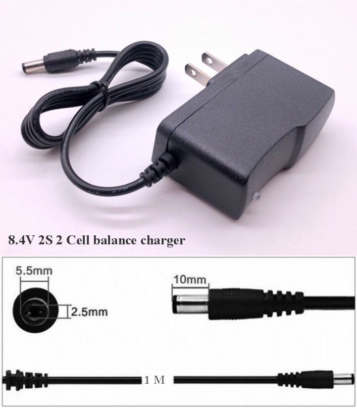 8.4V 1A 2S 2 Cell battery balance charger lithium 18650 2 cell charger