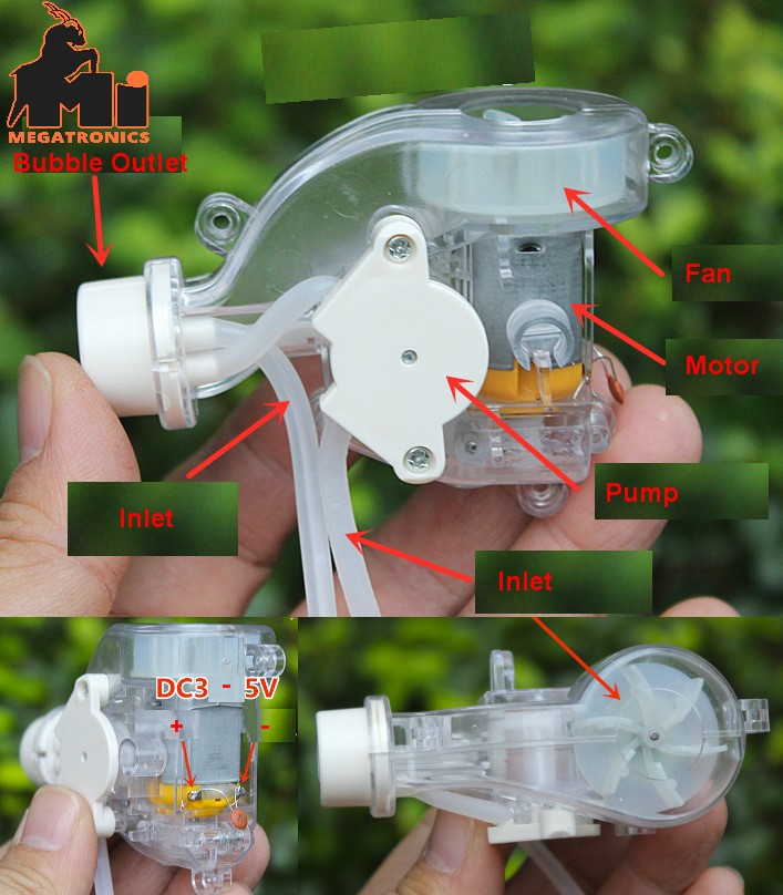 bubble creater blow bubble motor with peristaltic pump with blowing pump