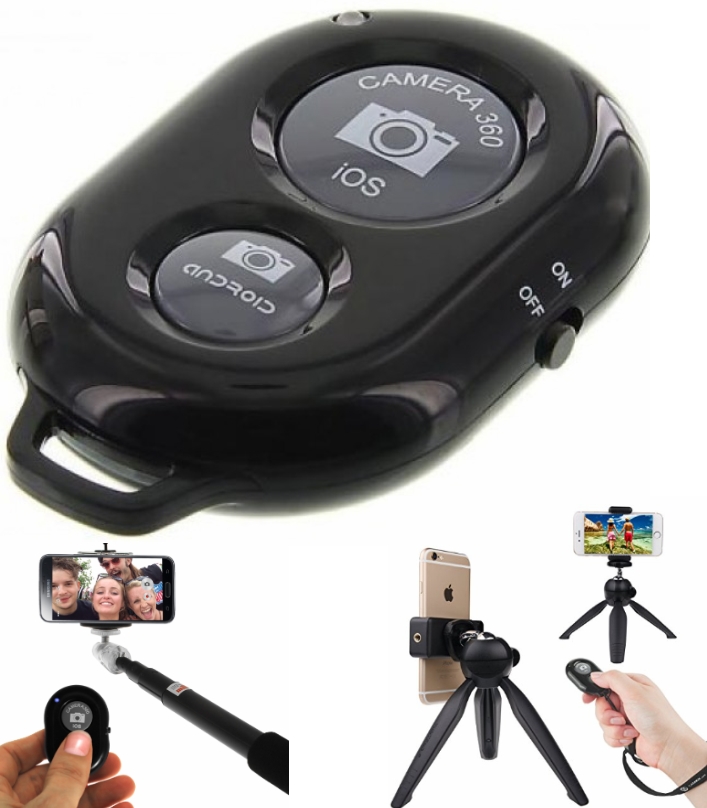 Android iOS Bluetooth Shutter Remote for Selfie Stick tripod