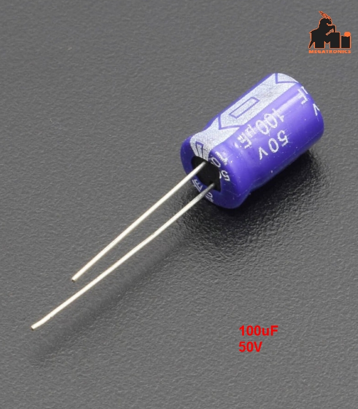 100uF 50V electrolytic capacitor high frequency low resistance long life LCD pow