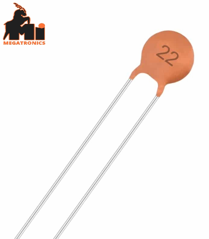 22pf Ceramic Capacitor for Micro Controller crystal MCU DISC 50V 10% RADIAL LEAD