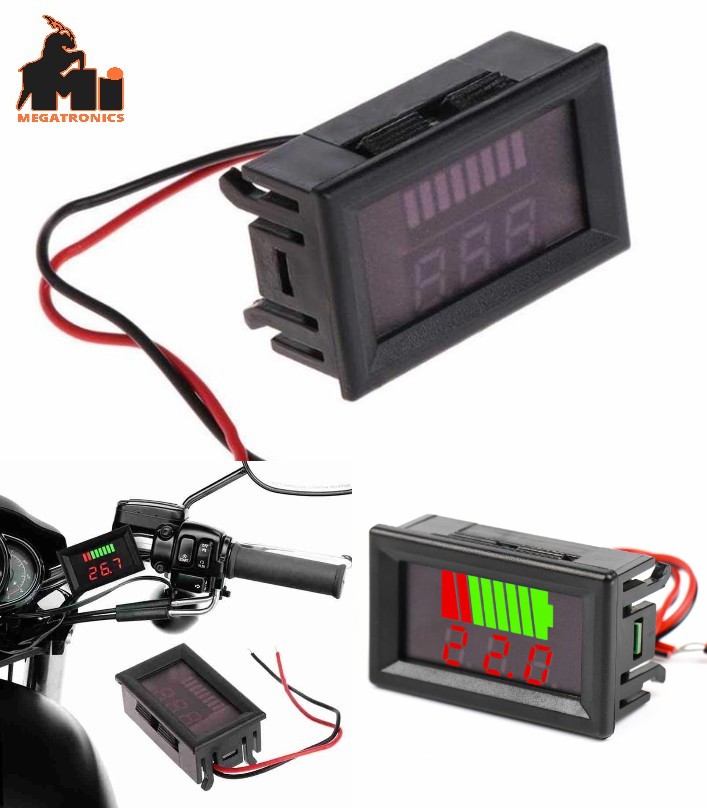Electric Vehicle Battery Led Digital Voltmeter Red 12v-72V voltage Lithium Batte