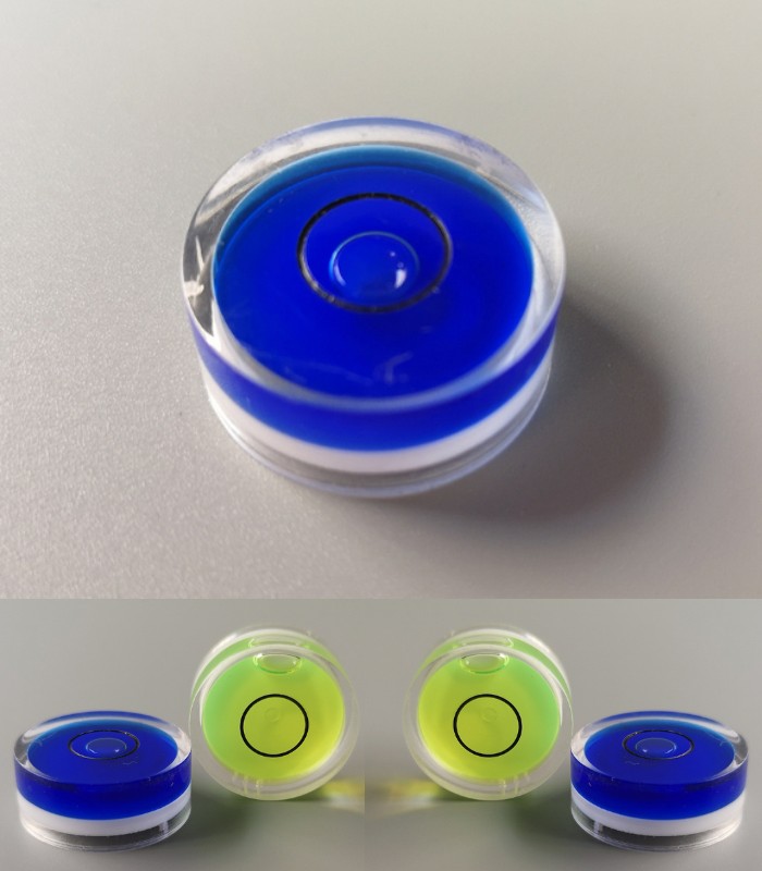 Blue Circular Bubble Spirit Level Use with Tripod measuring level