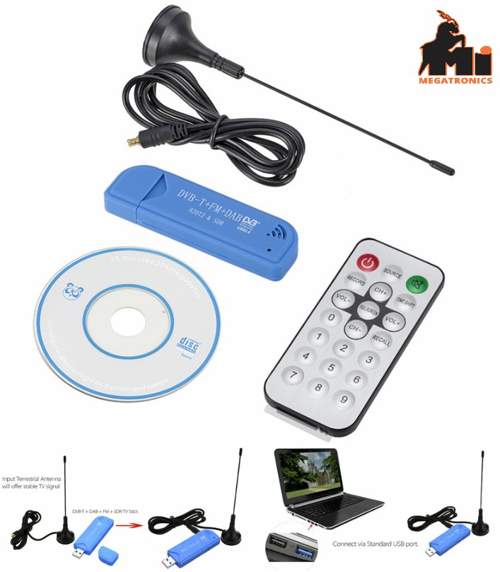 Digital USB 2.0 TV tuner Stick DVB-T DAB FM RTL2832U FC0012 Receiver Mini Portab