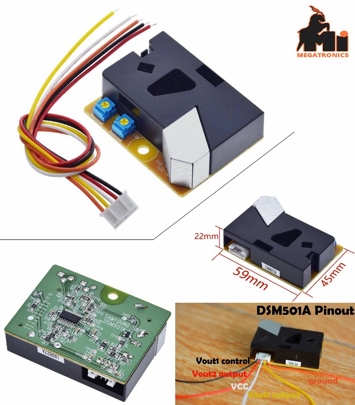 DSM501A Dust Sensor particles detector air quality dust sensor Allergic Particle
