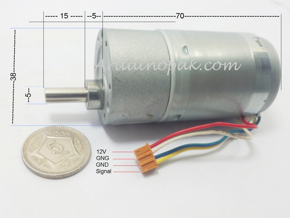 High torque 12v 350RPM Motor with encoder and gear