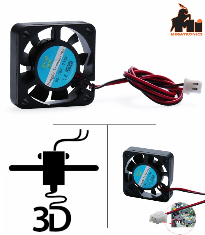 4010 12V Cooling Fan 40*40*10mm 2 pin wires Makerbot 3D printer extruder fan