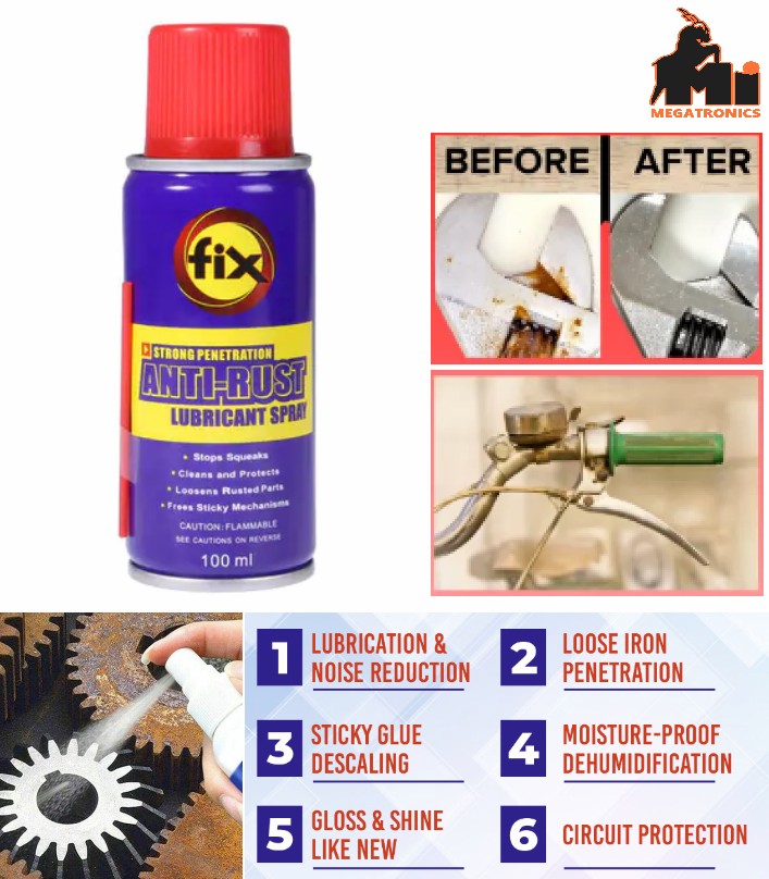 Fix Anti-Rust Lubricant Spray 100ML Alternate of WD-40