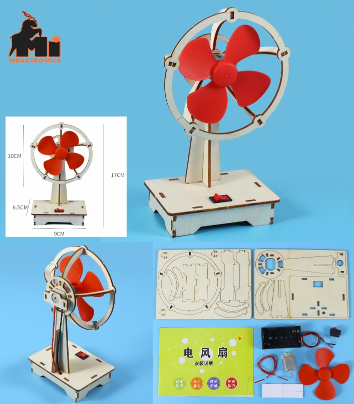 STEM Wooden fan Building Kit DIY Assembly Learning Interaction Teaching