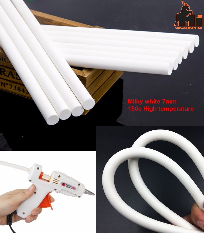 Polyolefin 7mm milky white Hot Glue Stick Adhesive Rods 150c high temperarure Ho