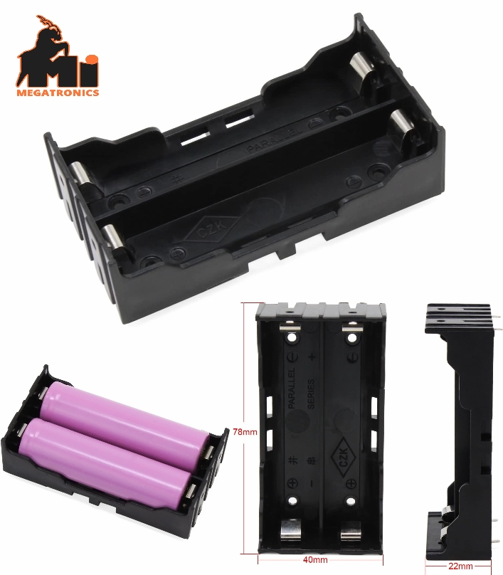 2S 18650 Battery Holder case with Pin 7.4V Storage 2 cell holder