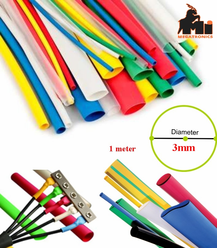 1Meter 3mm Heat Shrink Tube Wire Wrap Cable Sleeve Shrinkable Wrap Sleeve