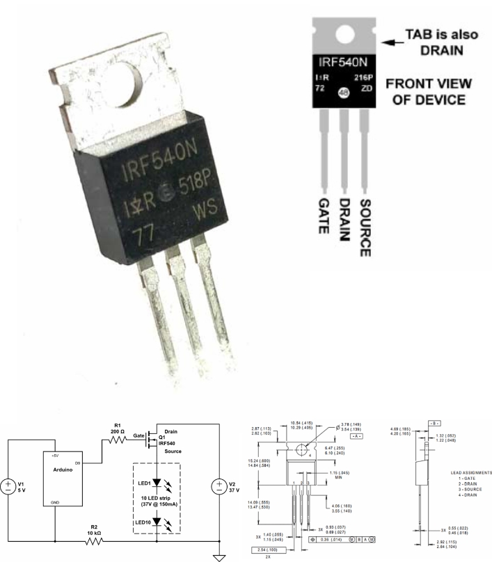 IRF540N transistor MOSFET N-Channel 33A 100V