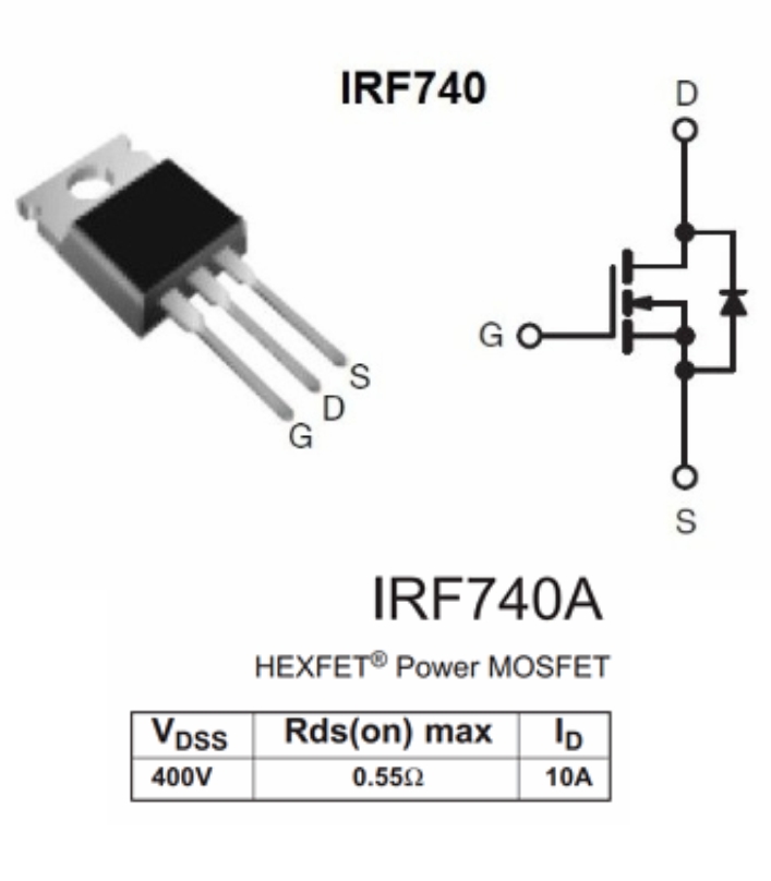 IRF740 N-channel Mosfet 400V-10A