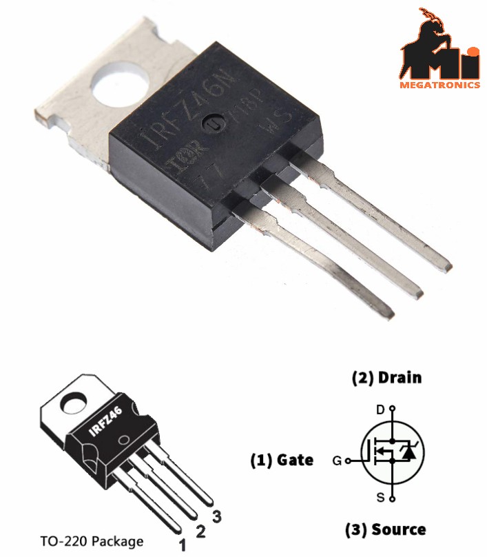 IRFZ46N IRFZ46 MOSFET transistor 53A 55V TO-220 N-Channel