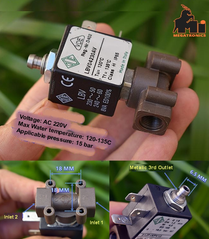 ODE three-way solenoid valve normally open/closed 