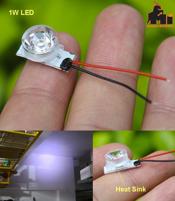 LED lamp chip led light beads 1W with heat sink white light