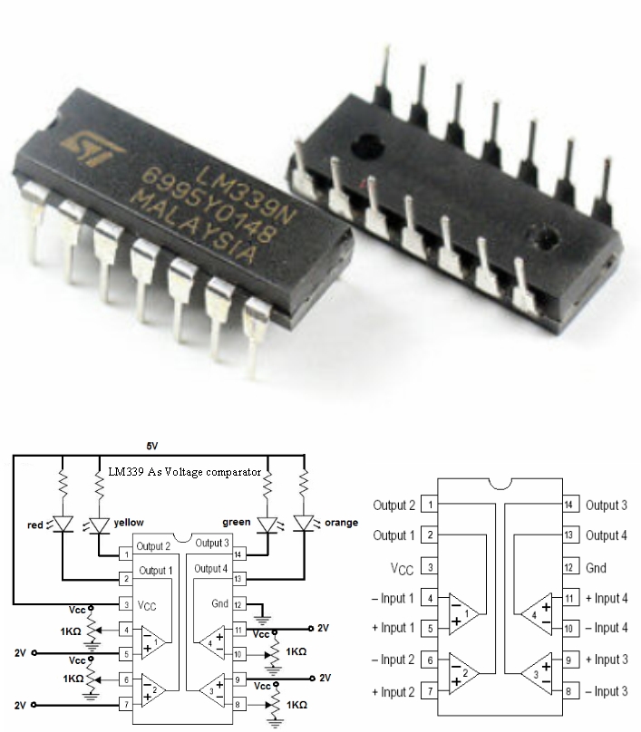 LM339N LM339 Comparator IC Low Power Quad Voltage