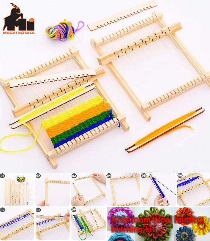 STEM Weaving Loom Kit for Kids Beginners kintting wool DIY Frame,Multi-Craft Lap