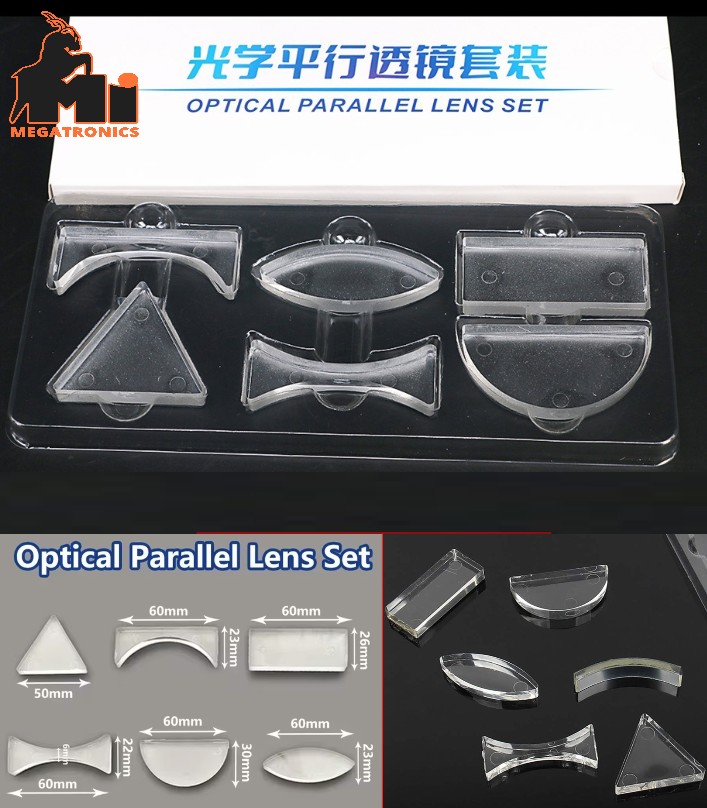 Parallel Lens Kit Convex Lens Optical Experiment 6 Pieces Set Prism Optical Glas